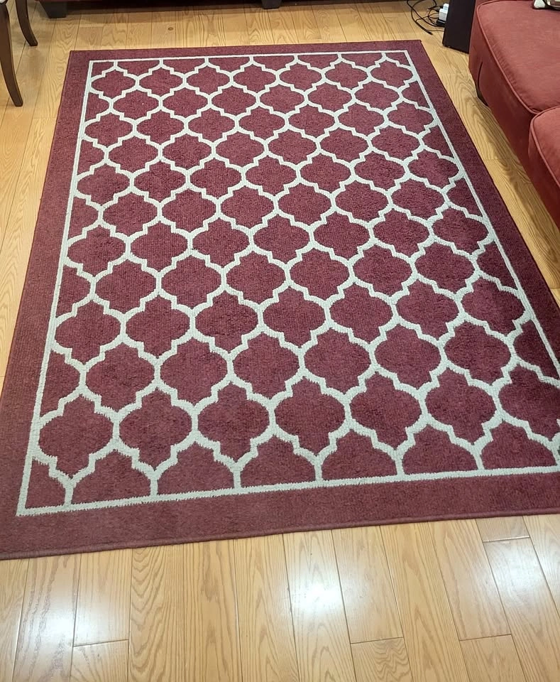 Maroon & White Area Rug - $50 OBO