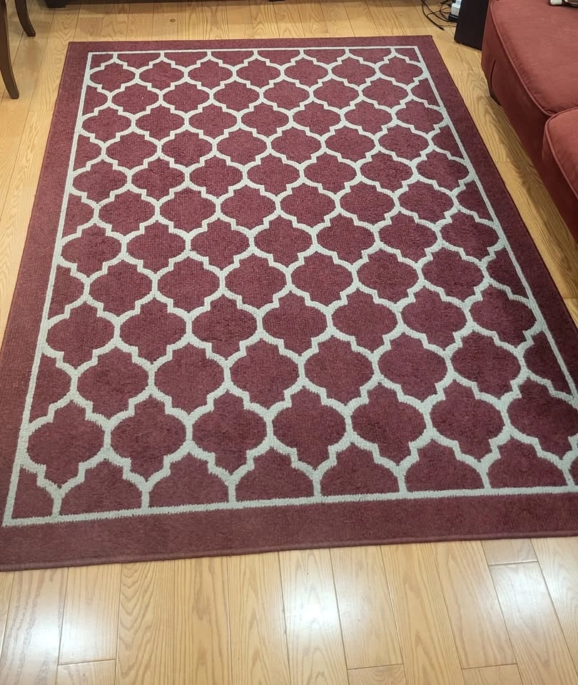 Maroon & White Area Rug - $50 OBO - photo 2