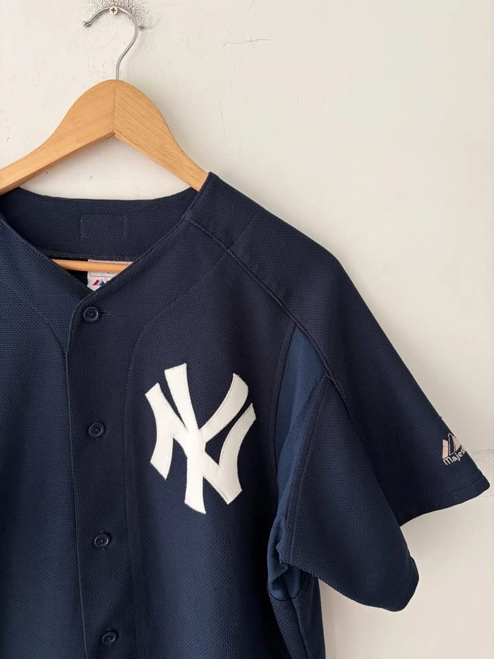 Majestic MLB New York Yankees Blue Navy Jersey Stitched L - photo 2