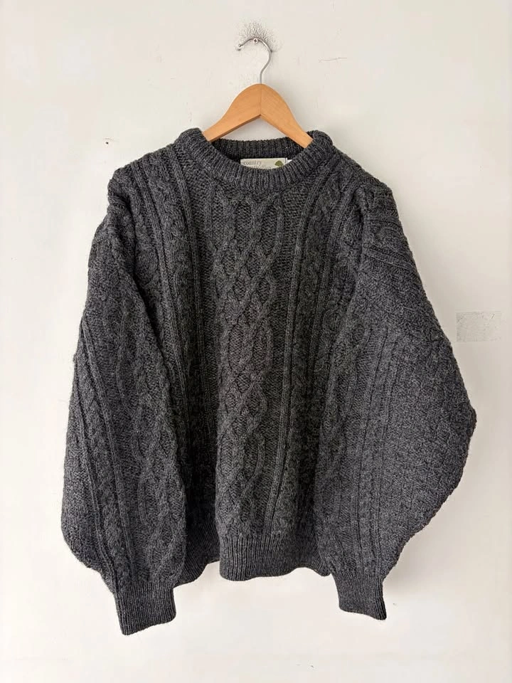 Country Collection Fisherman Ireland Wool Sweater Size XL