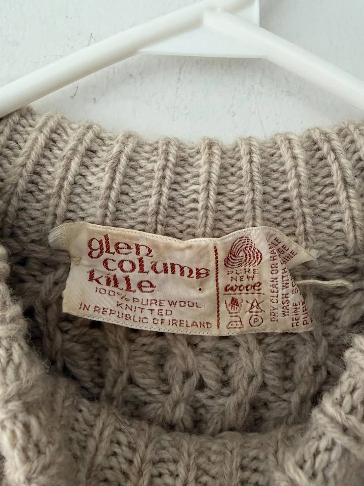 Vintage Glen Columb Kille Women's Wool Fisherman Sweater M - photo 2