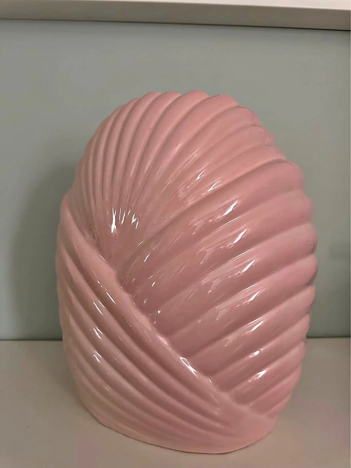 XL Retro MCM modern art deco Pink Shell Vase