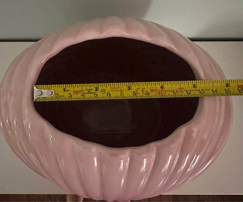 XL Retro MCM modern art deco Pink Shell Vase - photo 2