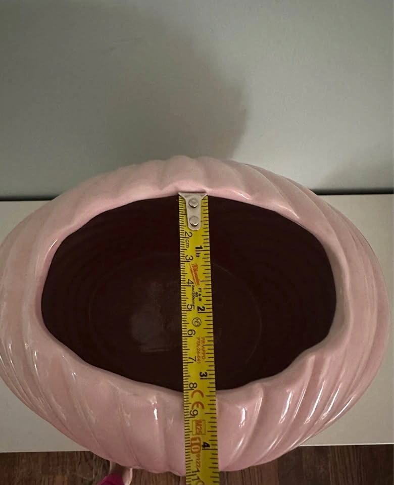 XL Retro MCM modern art deco Pink Shell Vase - photo 3