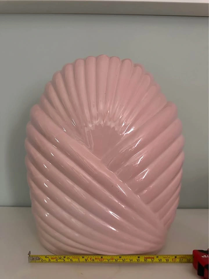 XL Retro MCM modern art deco Pink Shell Vase - photo 4
