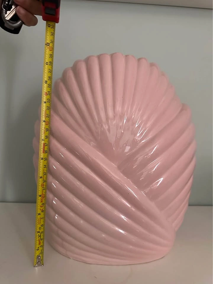 XL Retro MCM modern art deco Pink Shell Vase - photo 5