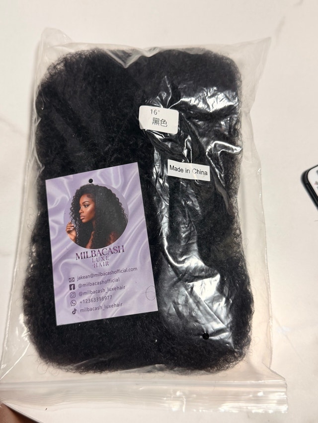 100% Human Hair Afro Kinky Bulk by milbacash, 16inch/30g