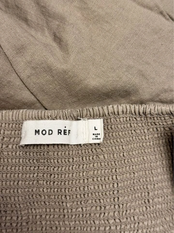 MOD REF Linen Blend Button Midi Dress - Tan Large - photo 2