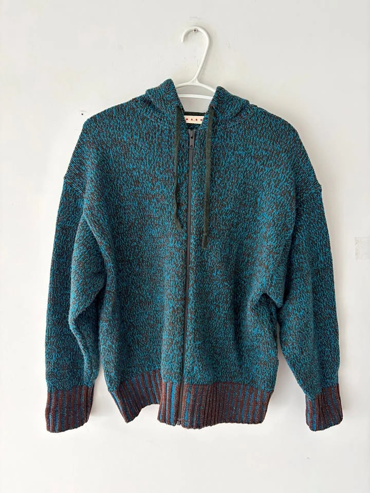 MARNI UNIQLO Women's Oversized Knit Full Zip Hoodie XS
