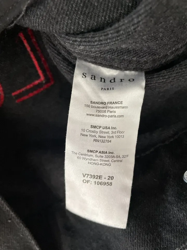 Sandro Paris World Lovers Denim Women's Jacket Size 38 - photo 3