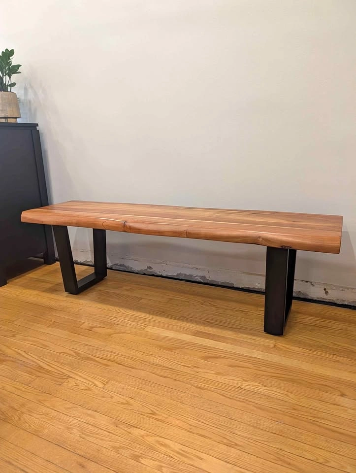 Wazo Solid Acacia Wood Live Edge Bench