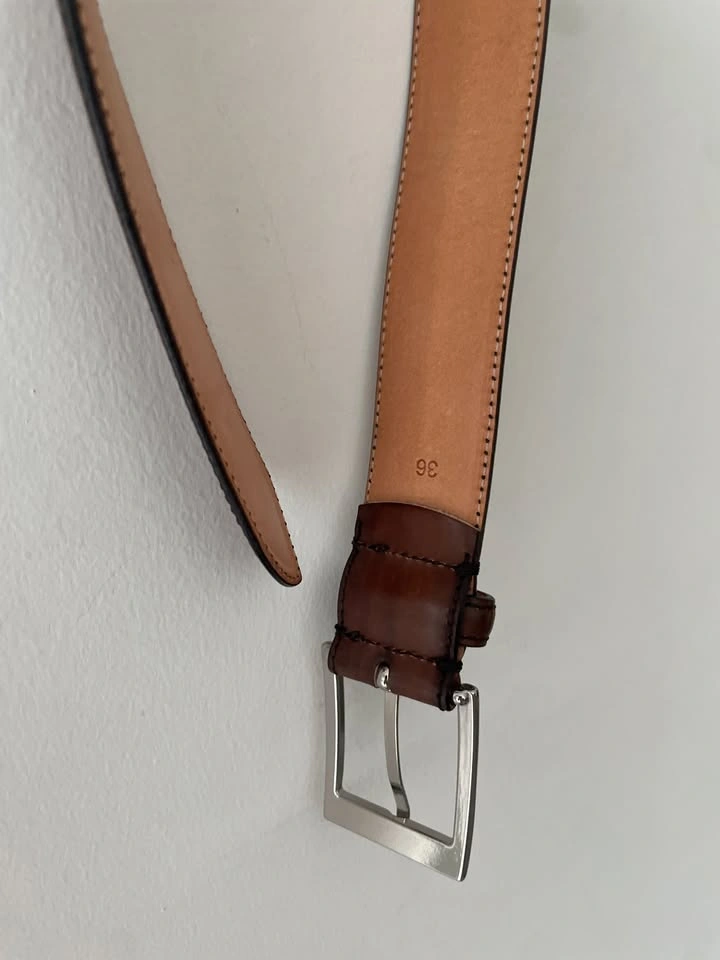 To Boot New York Adam Derrick Leather Belt Brown Size 36 - photo 4