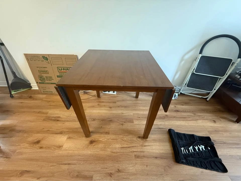 Small Dining Table with 2 Chairs - Foldable Ends - photo 2