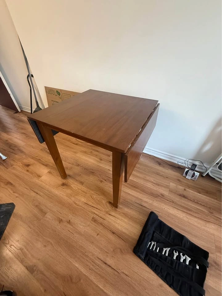 Small Dining Table with 2 Chairs - Foldable Ends - photo 3