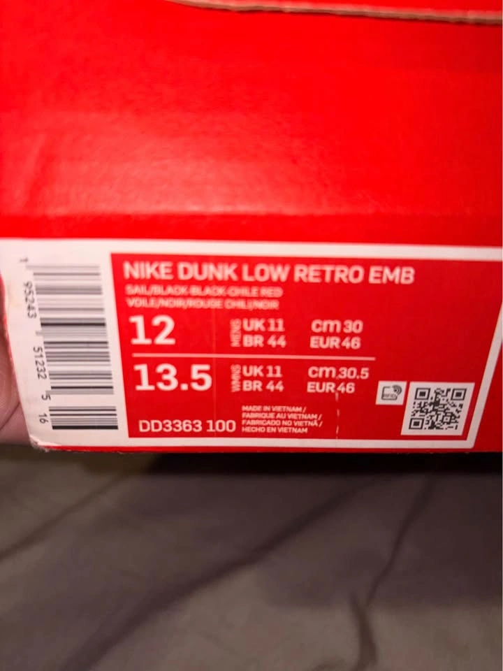 Nike Dunk Low Retro EMB Men's Size 12 - photo 5