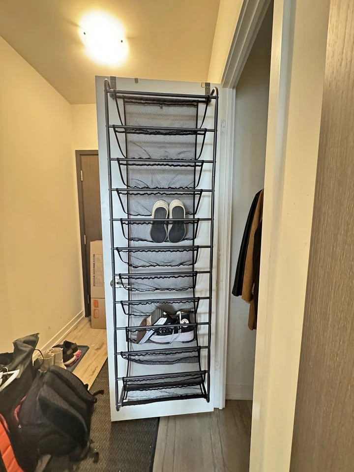 Whitmor Over-the-Door Shoe Rack - 36 Pairs - Metal Grey