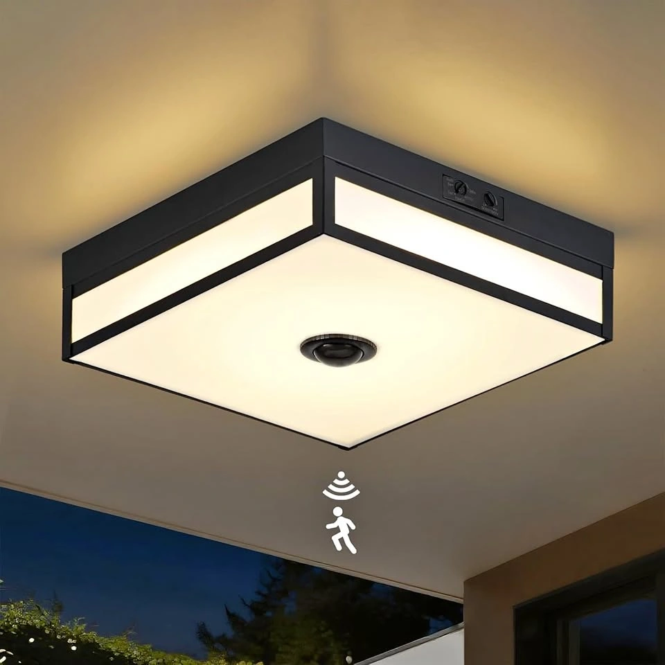 24W Motion Sensor Outdoor Light - Dusk to Dawn, 3CCT, Black