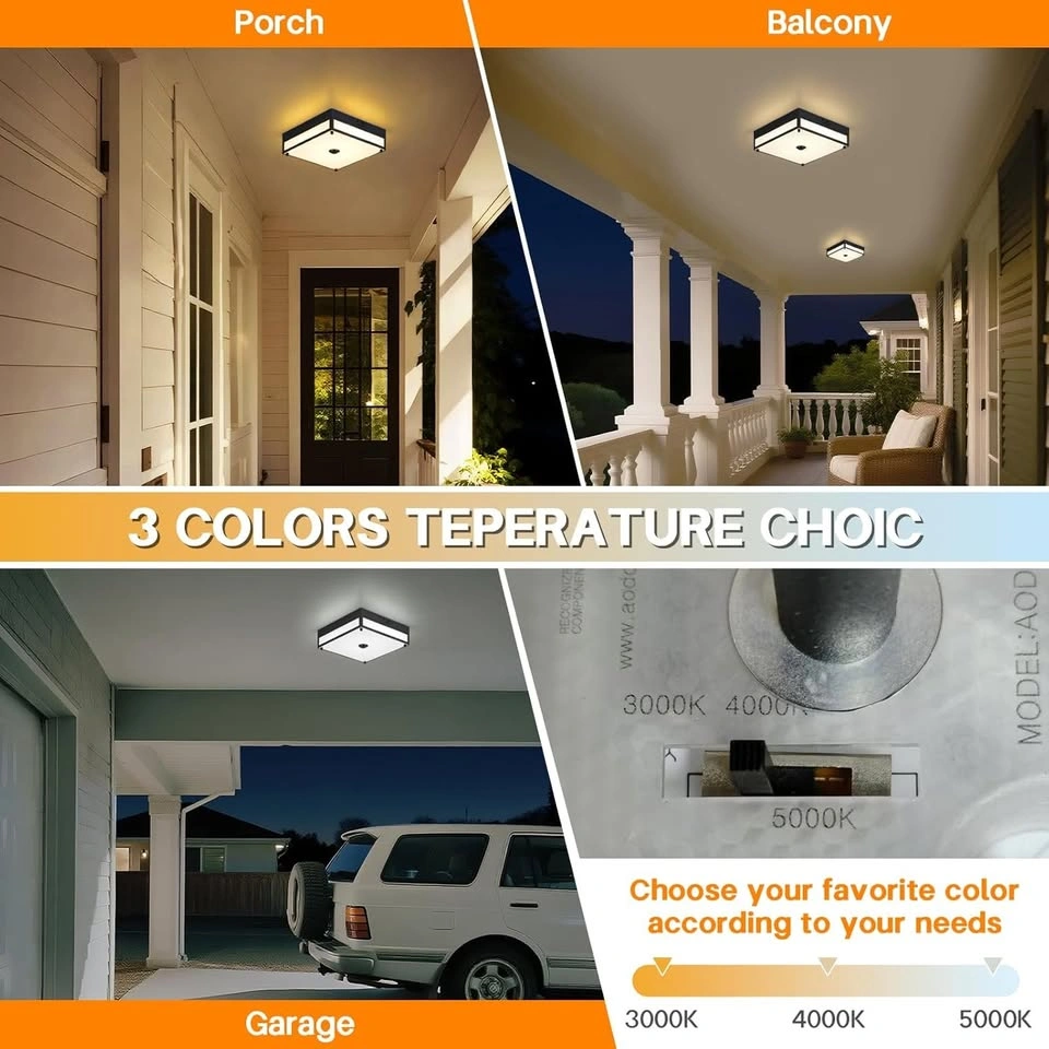 24W Motion Sensor Outdoor Light - Dusk to Dawn, 3CCT, Black - photo 4