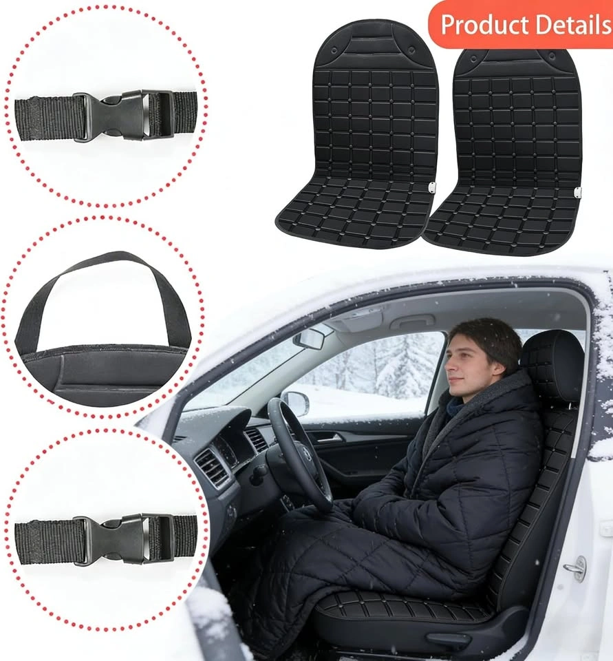 2-Pack Front Car Seat Covers – Universal Fit, Black - photo 3