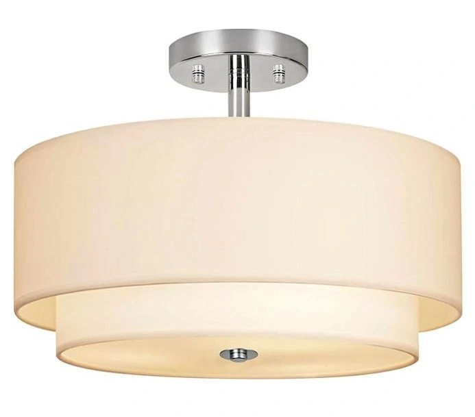 16" Dual Drum Semi Flush Mount Ceiling Light - Brushed Nickel