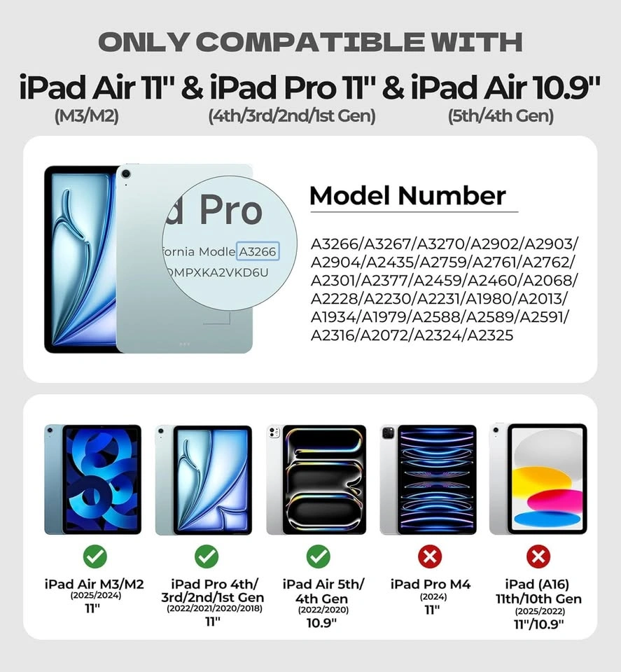 iPad Air 11" & Pro 11" Keyboard Case - Rose Red, Backlit - photo 3