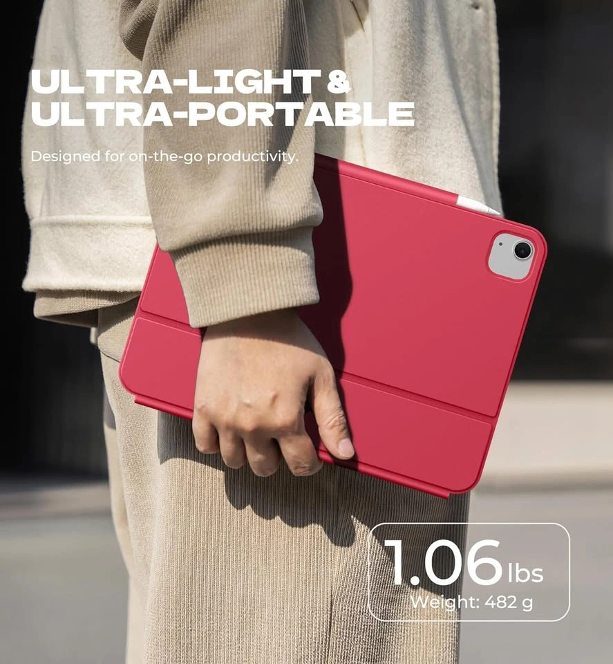 iPad Air 11" & Pro 11" Keyboard Case - Rose Red, Backlit - photo 5