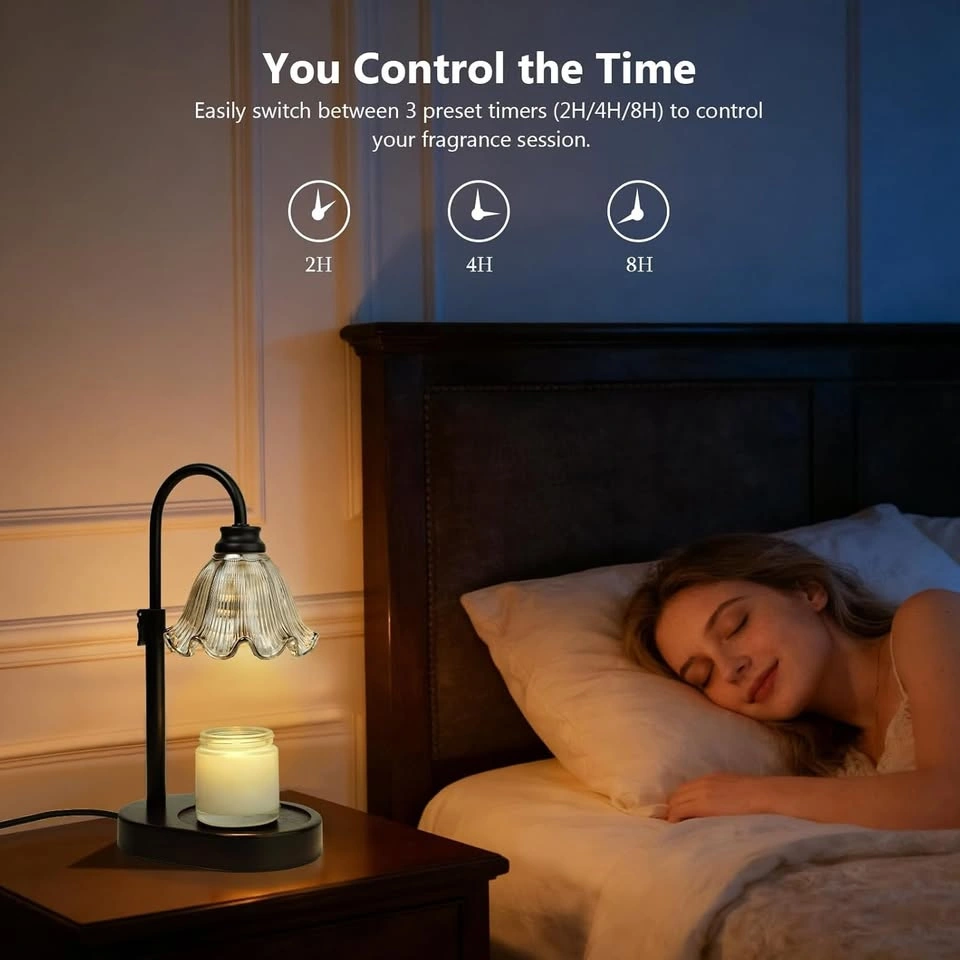 Candle Warmer Lamp with Timer – Dimmable, Flameless, Black - photo 5