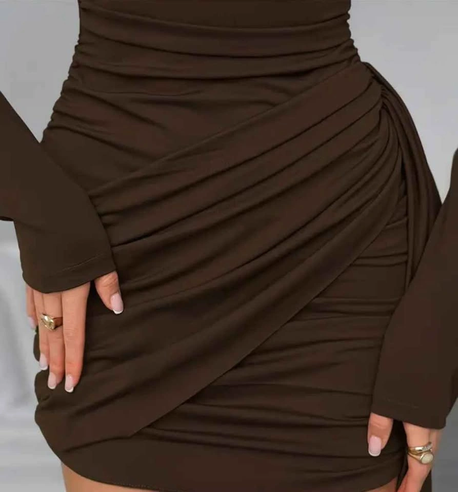 Brown Ruched Dress - photo 3