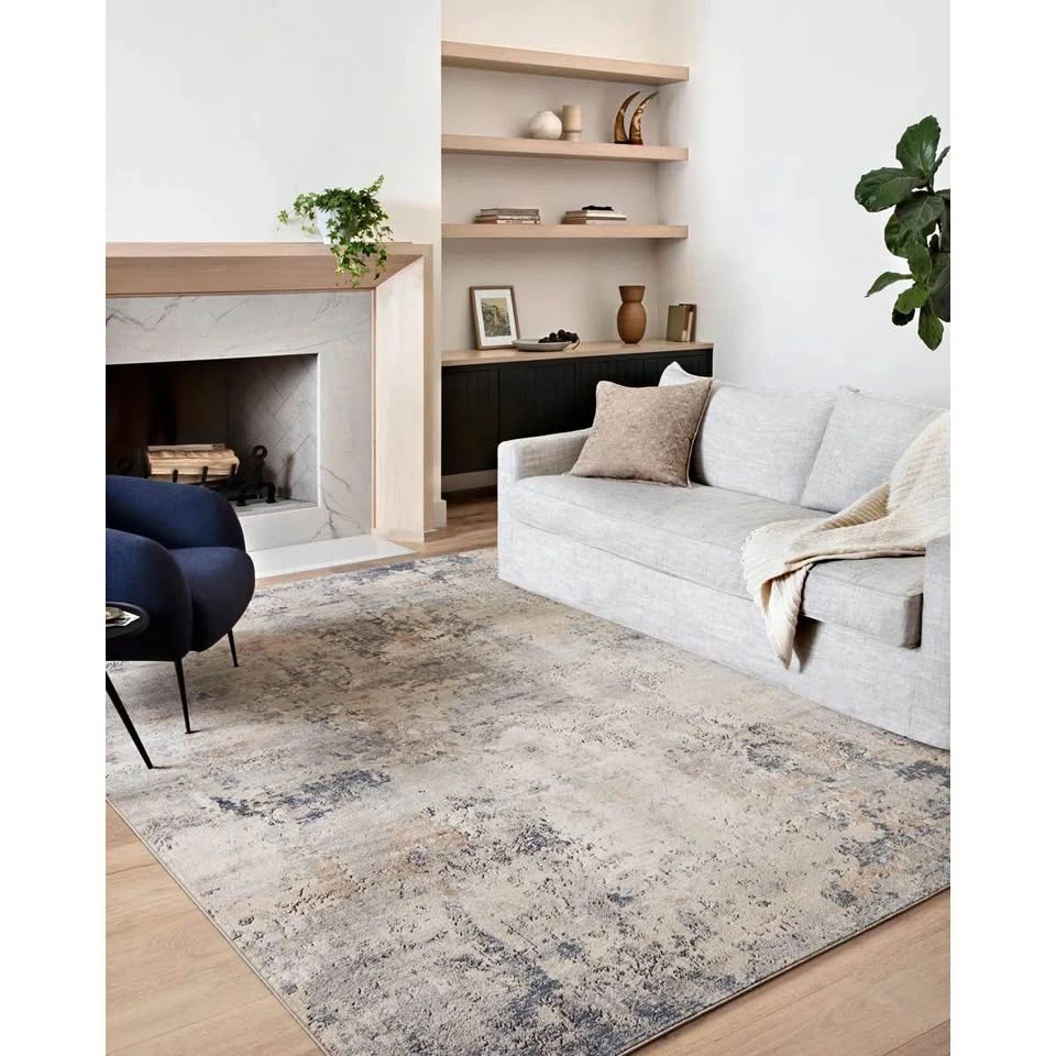 Brand New LOLOI Abstract Area Rug 6'7" x 9'2" Ivory/Beige/Grey