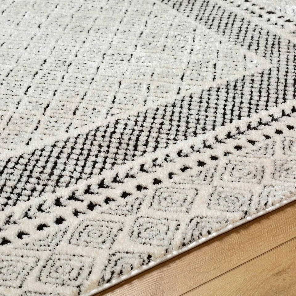 Brand New Large Geometric Southwestern Ivory/Black Area Rug 8'x1 - photo 2