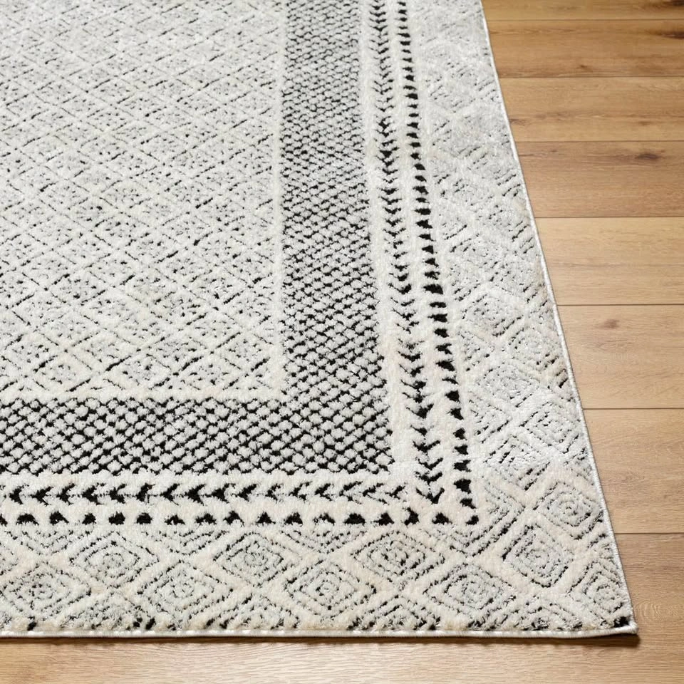 Brand New Large Geometric Southwestern Ivory/Black Area Rug 8'x1 - photo 3