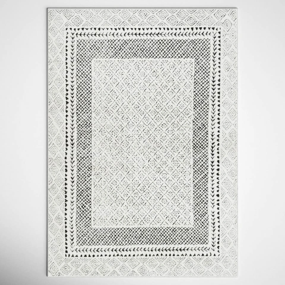 Brand New Large Geometric Southwestern Ivory/Black Area Rug 8'x1 - photo 5