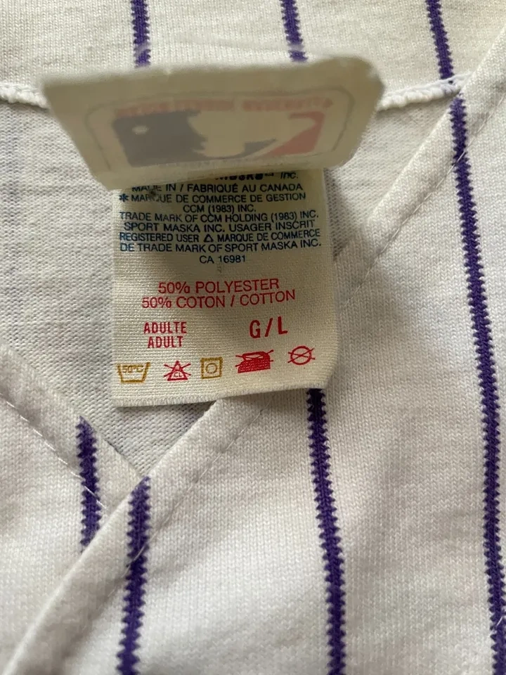 Vintage CCM Colorado Rockies White Pinstripe Jersey Size L - photo 3