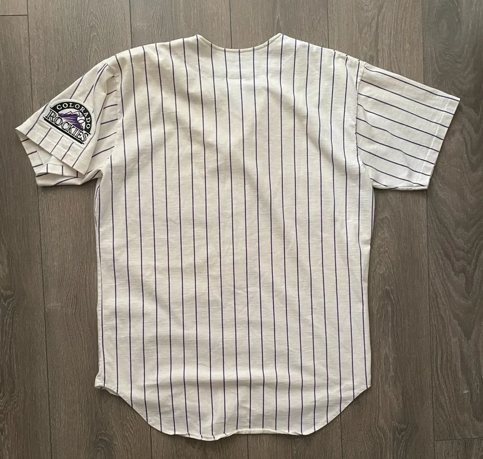 Vintage CCM Colorado Rockies White Pinstripe Jersey Size L - photo 4