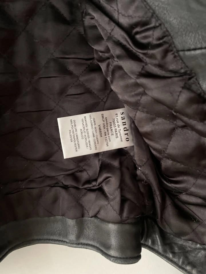Sandro Women's Lamb Leather Jacket Size S - photo 5