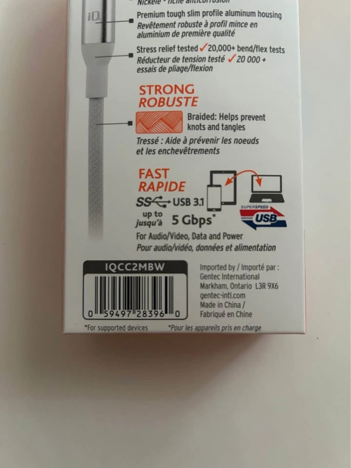 Brand New iQ USB-C to USB-C Cable - Braided - 1.8m/6ft - photo 3