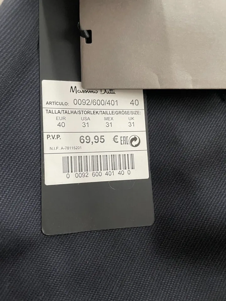 MASSIMO DUTTI Extrafine Wool Trousers Men's US 31 NEW - photo 3