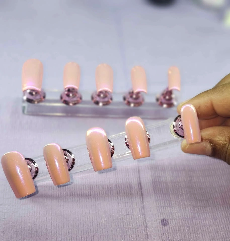 Pink Purple Chrome Press On Nails - photo 2