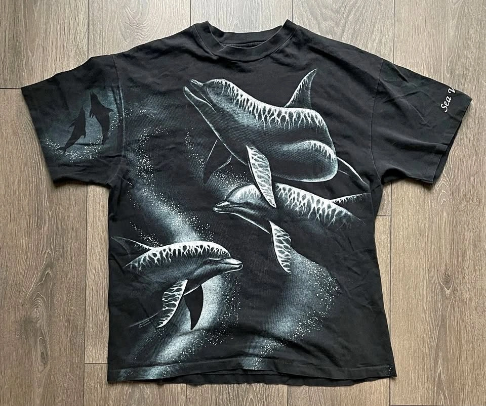 Vintage Nancy Blauers Dolphins Single Stitch T-shirt Size L