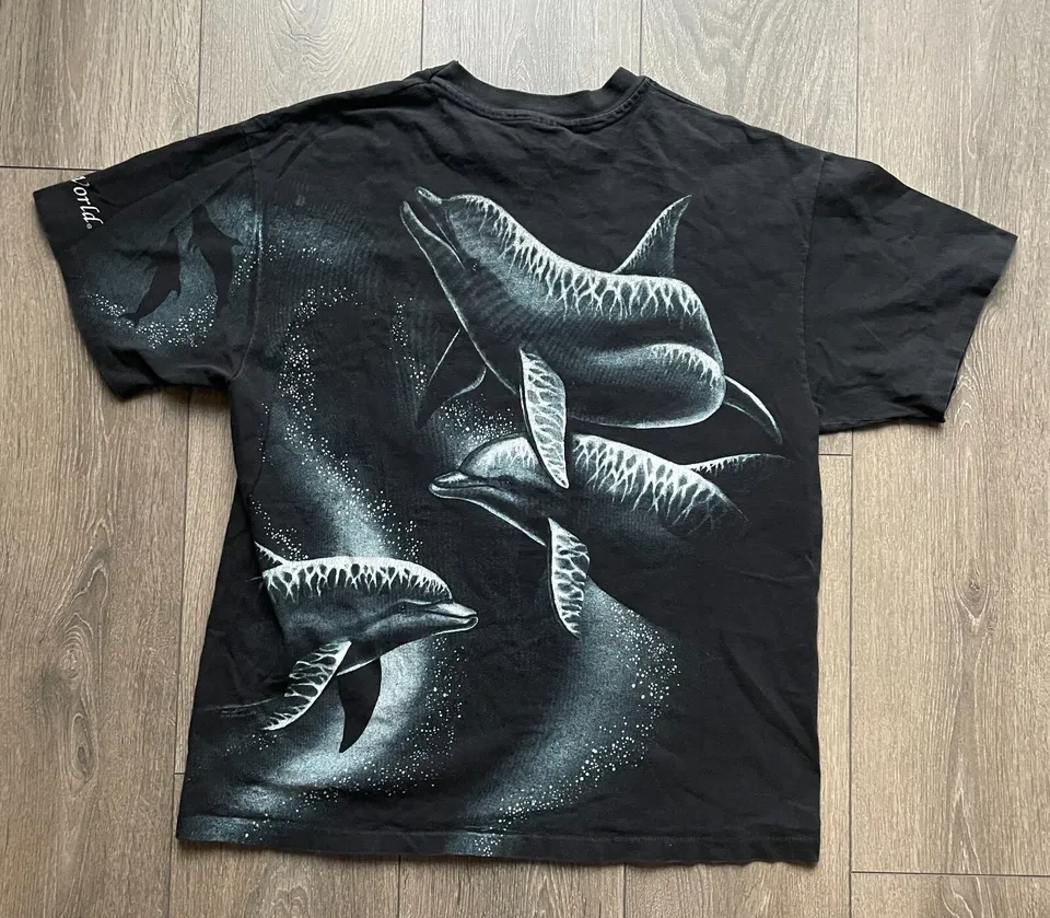 Vintage Nancy Blauers Dolphins Single Stitch T-shirt Size L - photo 3