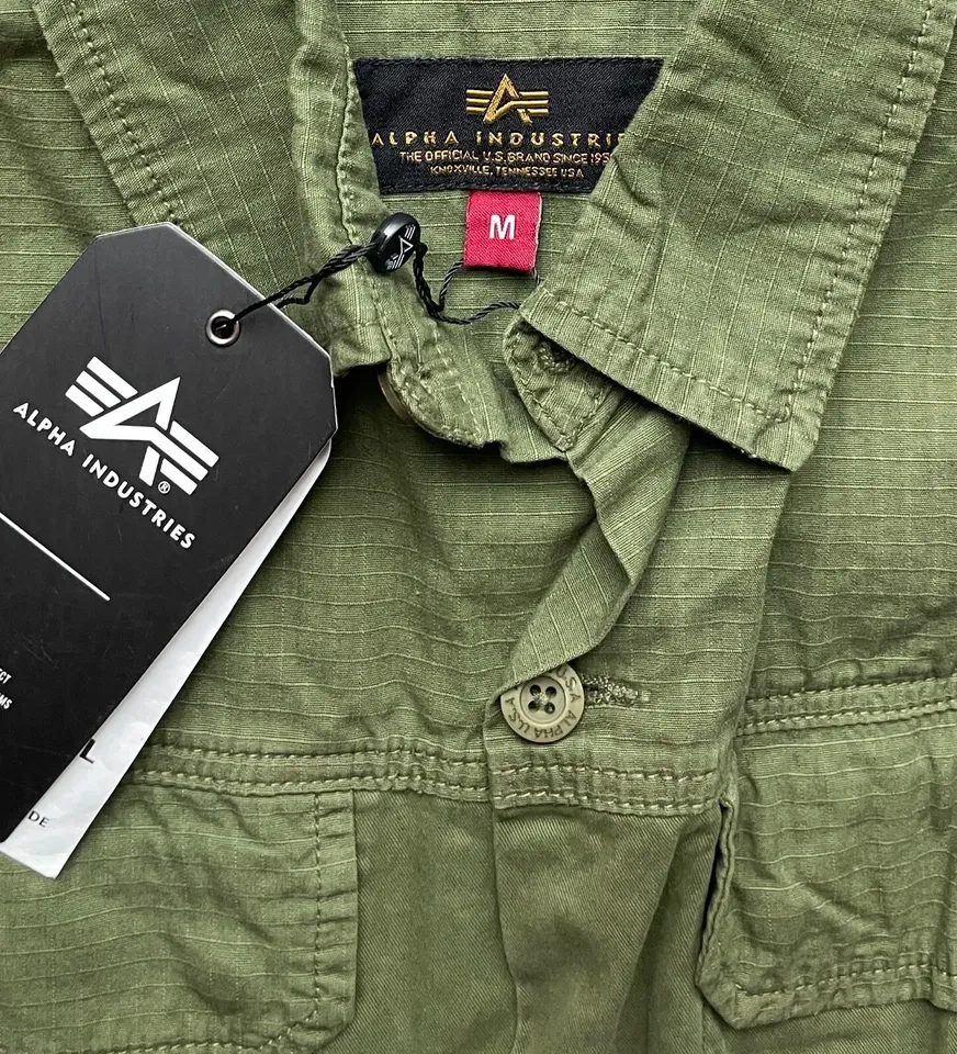 Alpha Industries Overshirt Summer Jacket Dark Olive Size M - photo 2
