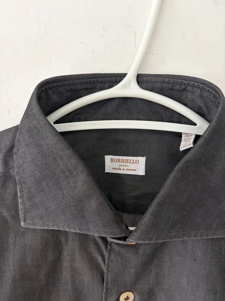 Borriello Napoli Mens 100% Cotton Button Up Dress Shirt Size 15. - photo 3