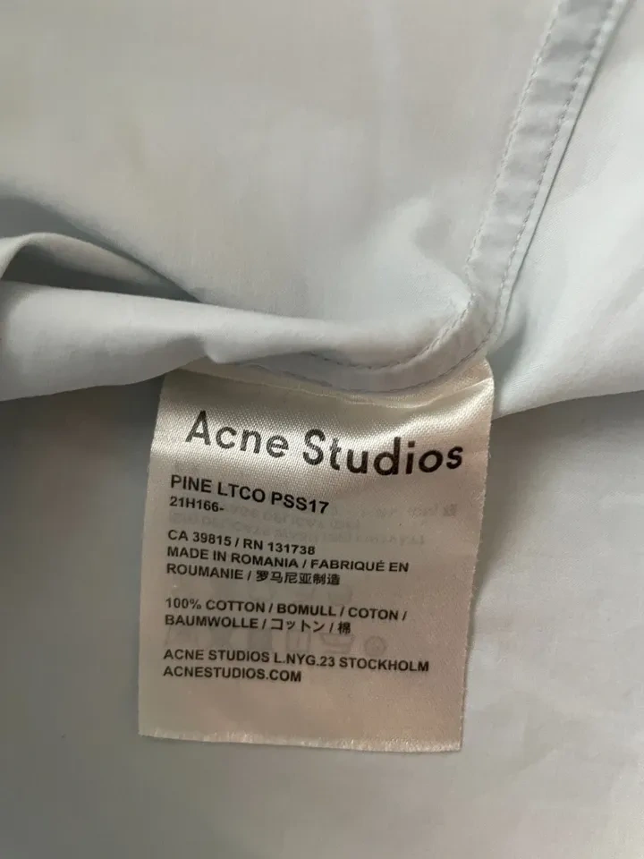 Acne Studios Long Sleeve Pine Cotton Shirt Size 34 - photo 3