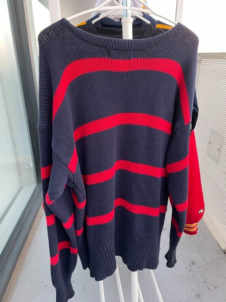 Vintage Polo Ralph Lauren Navy Striped Knit Sweater L - photo 3