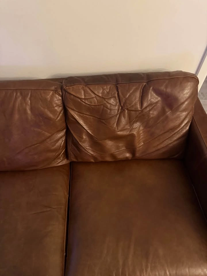 Real Leather Brown Sofa – 3 Seater - photo 2