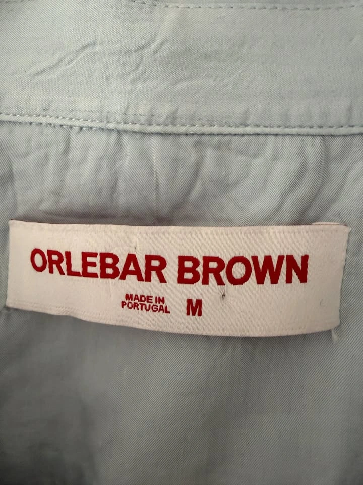 Orlebar Brown Travis Camp Collar Short Sleeve Blue Shirt Size M - photo 2