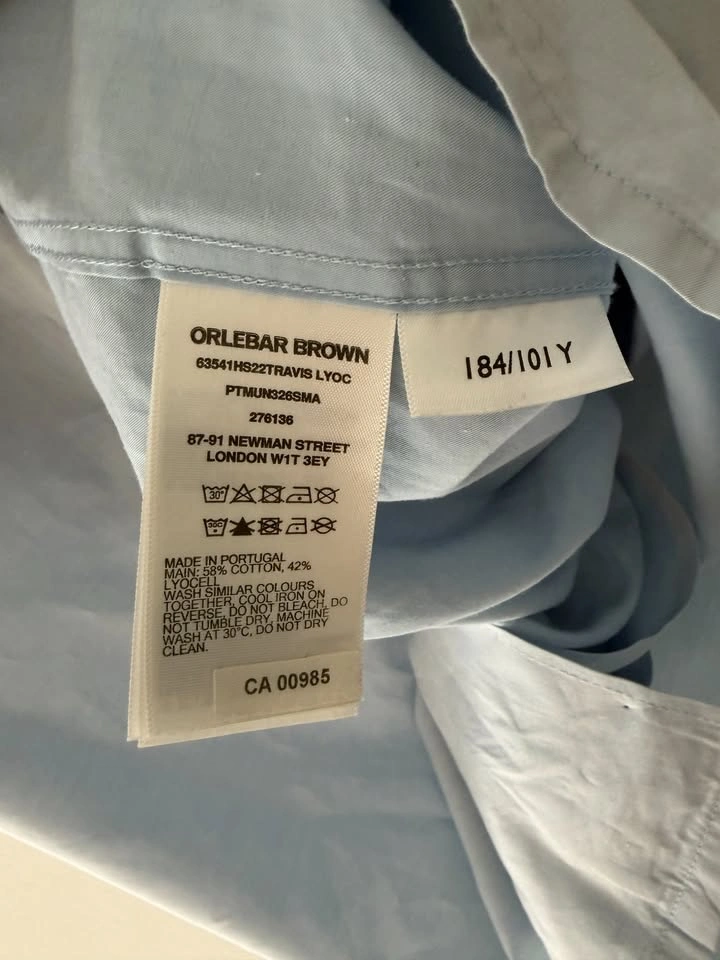 Orlebar Brown Travis Camp Collar Short Sleeve Blue Shirt Size M - photo 4