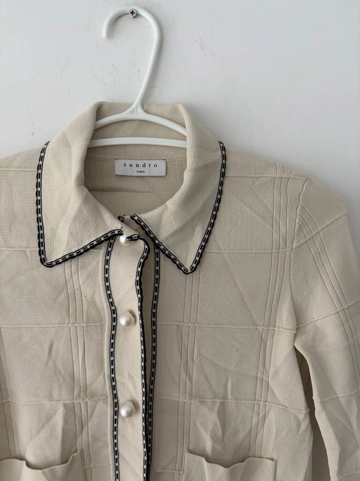 Sandro Paris Women's Pearl Button Knit Cardigan Size 0 - photo 2