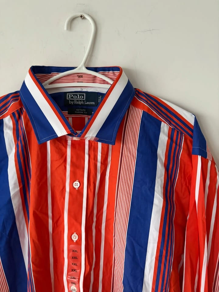 Vintage Polo Ralph Lauren Striped Button Down Shirt XXL NEW - photo 2