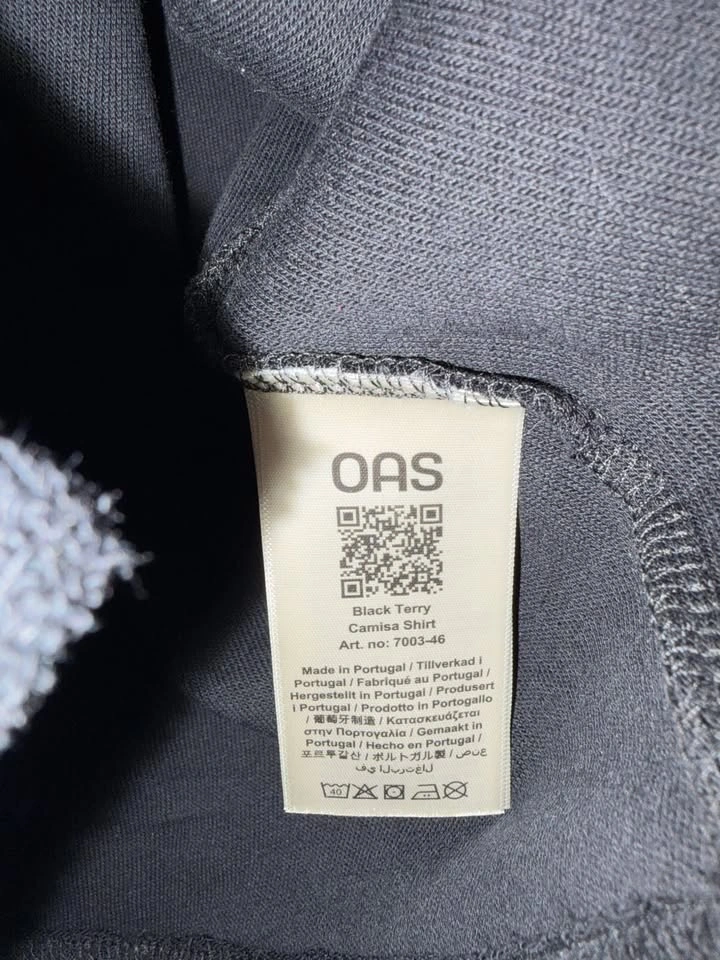 OAS Terry Camisa Black Long Sleeve Button Shirt Size M - photo 4